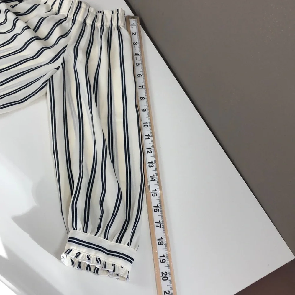 Mercantile by J.Crew Stripped Off Shoulder Bow Blouse Small